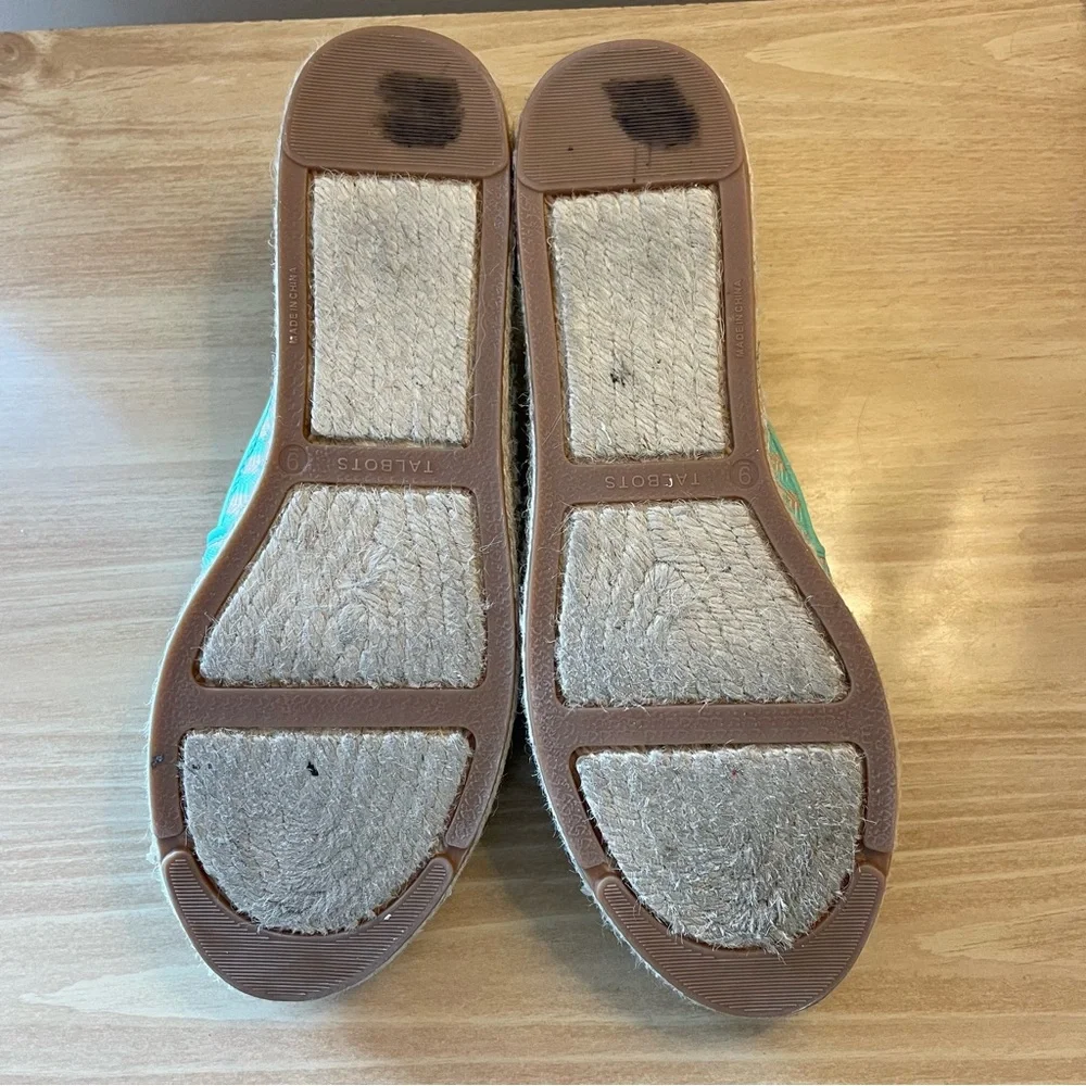 Talbots Turquoise and Beige Espadrilles